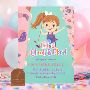 Invitación de cumpleaños de chica de escalada en r