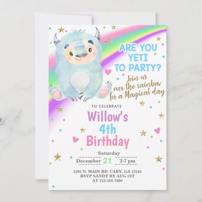 Invitación de cumpleaños de chica de invierno de Y