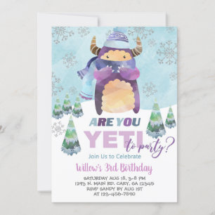 Invitación de cumpleaños de chica de invierno de Y