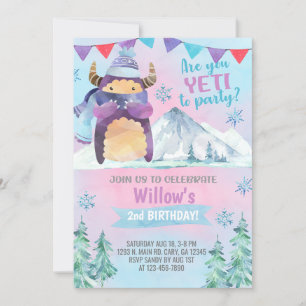 Invitación de cumpleaños de chica de invierno de Y