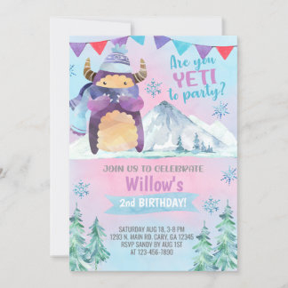 Invitación de cumpleaños de chica de invierno de Y