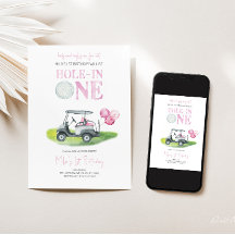 Invitación de cumpleaños de Chica de minigolf Hole