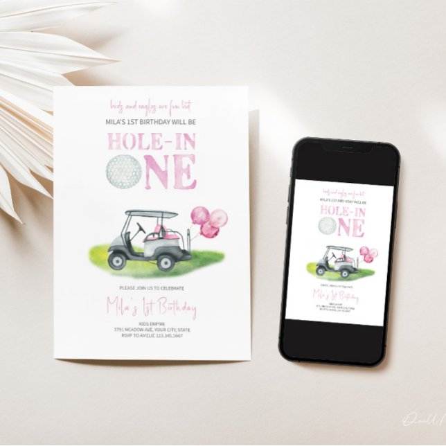 Invitación de cumpleaños de Chica de minigolf Hole (Subido por el creador)