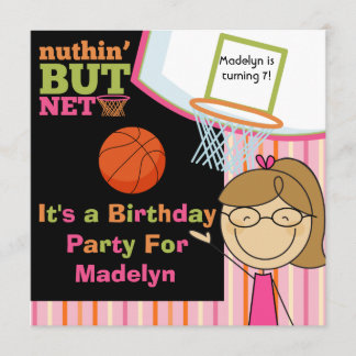 Invitación de cumpleaños de Chica de pelo marrón