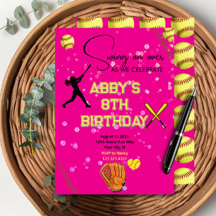 Invitación de cumpleaños de chica en el Softball
