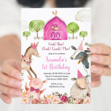 Invitación de cumpleaños de chica Farm