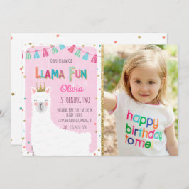 Invitación de cumpleaños de chica Llama