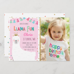 Invitación de cumpleaños de chica Llama