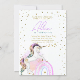 Invitación de cumpleaños de Chica Pastel Unicorn