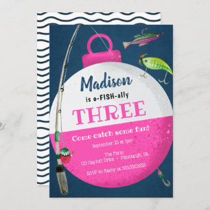 Invitación de cumpleaños de chica Pescador O-FISH 