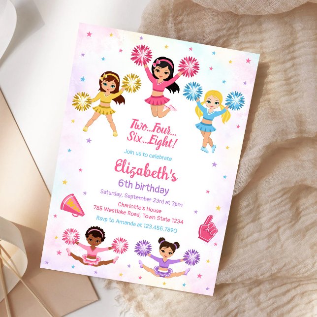 Invitación de cumpleaños de chica porrista (Subido por el creador)