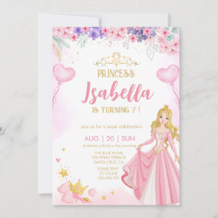 invitación de cumpleaños de Chica princesa