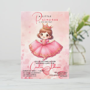 Invitación de cumpleaños de Chica Princesa Rosa