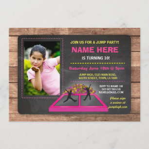 Invitación de cumpleaños de Chica Rosado Salta Tra