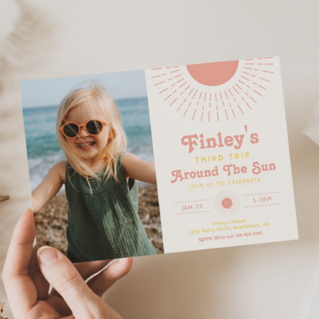 Invitación de cumpleaños de chica Sun | Photo Sun (Subido por el creador)