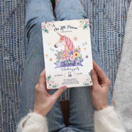 Invitación de cumpleaños de Chica Unicornio de Flo