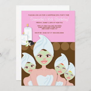 Invitación de cumpleaños de Chicas de Spa, cualqui