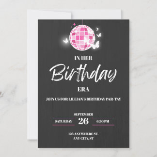 Invitación de cumpleaños de chicas en su era de cu