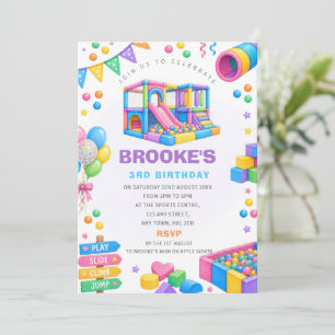 Invitación de cumpleaños de chicas para zona de ju