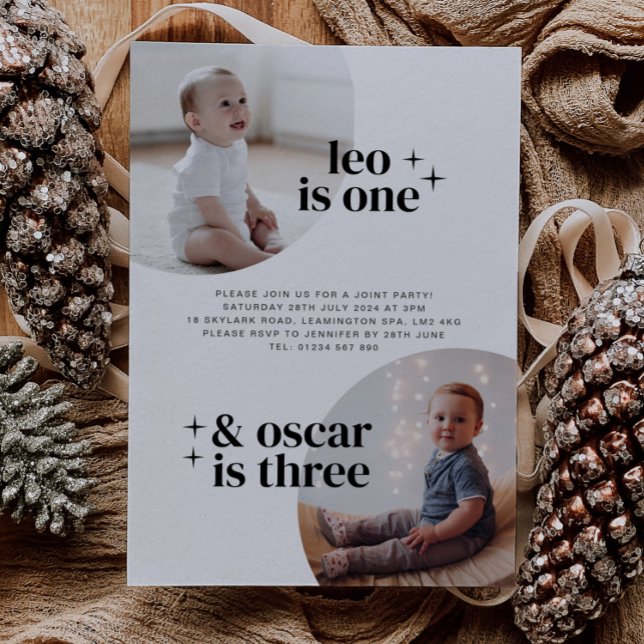 Invitación de cumpleaños de chicos conjuntos con a (Subido por el creador)