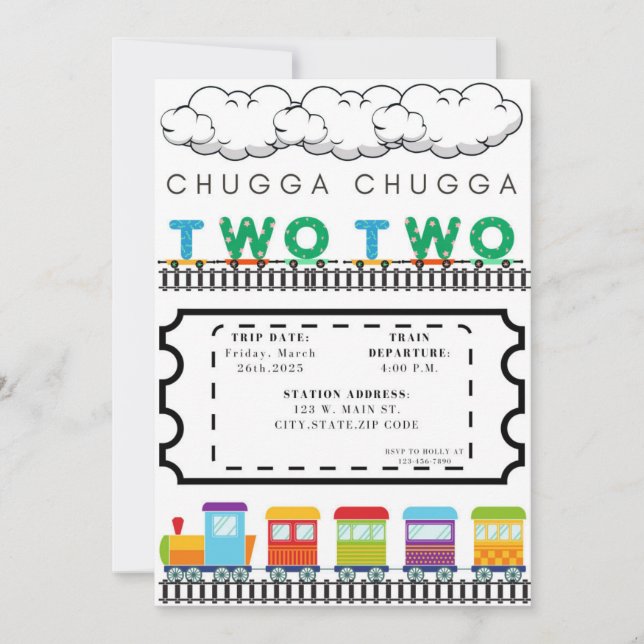 Invitación de cumpleaños de Chugga Chuo Cho (Anverso)