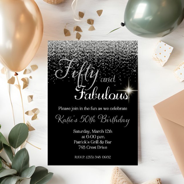 Invitación de cumpleaños de cincuenta años con pur (Subido por el creador)