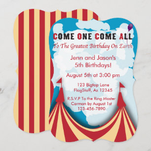 Invitación de cumpleaños de circo