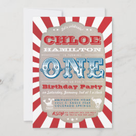 Invitación de cumpleaños de circo Carnaval de prim