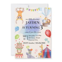 Invitación de cumpleaños de circo editable