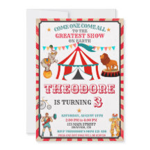 Invitación de cumpleaños de circo - Fiesta vintage