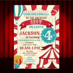 Invitación de cumpleaños de circo / Invitación de 