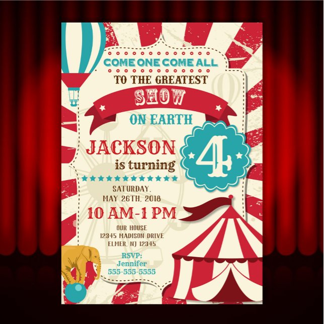 Invitación de cumpleaños de circo / Invitación de  (Subido por el creador)