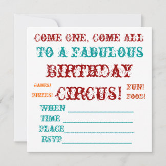 Invitación de cumpleaños de Circo Vintage