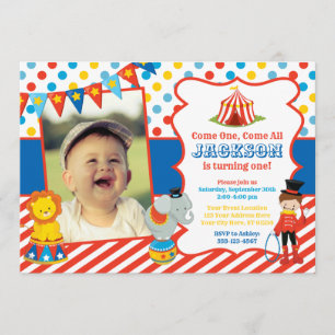 Invitación de cumpleaños de Circus con foto