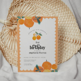 Invitación de cumpleaños de Citrus naranja