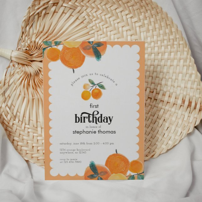 Invitación de cumpleaños de Citrus naranja (Subido por el creador)
