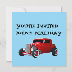 INVITACIÓN DE CUMPLEAÑOS DE COCHE CLÁSICO DE COCHE