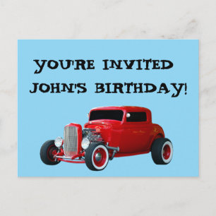 INVITACIÓN DE CUMPLEAÑOS DE COCHE CLÁSICO DE COCHE