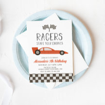Invitación de cumpleaños de coche de carreras