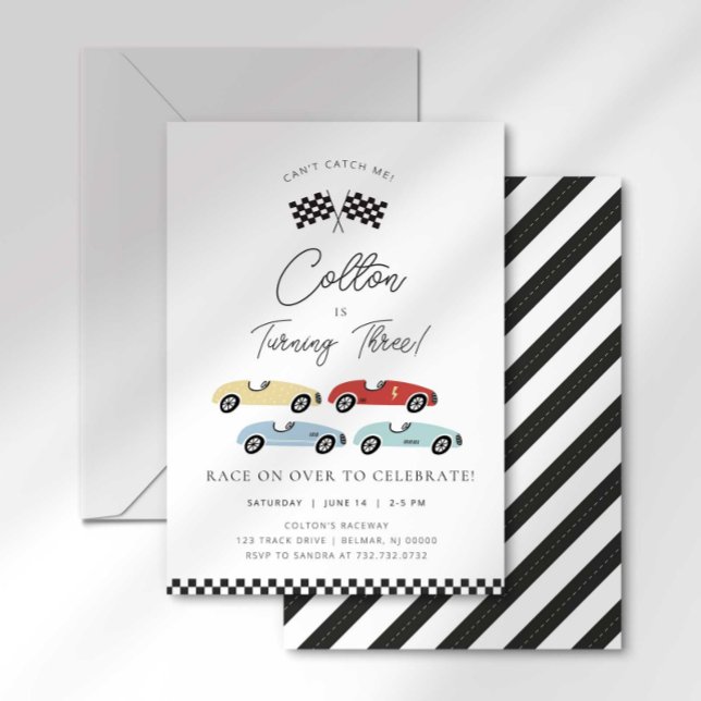 Invitación de cumpleaños de coche de carreras (Subido por el creador)