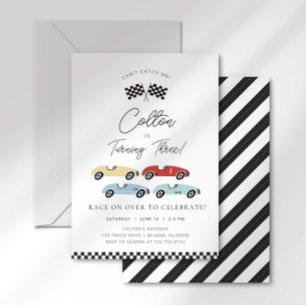 Invitación de cumpleaños de coche de carreras