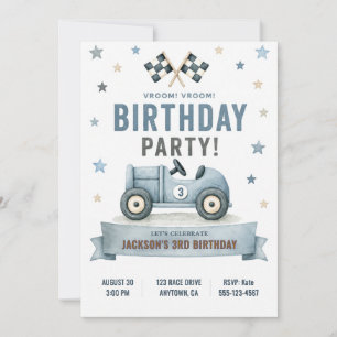 Invitación de cumpleaños de coche de carreras