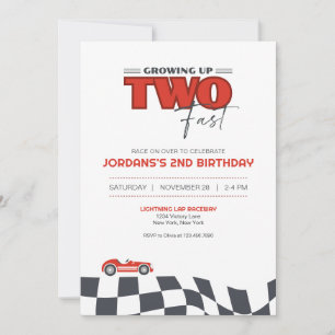 Invitación de cumpleaños de coche de carreras crec