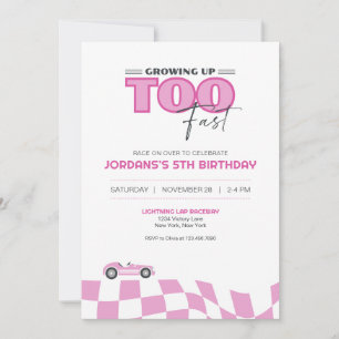 Invitación de cumpleaños de coche de carreras Crec