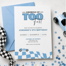 Invitación de cumpleaños de coche de carreras Crec