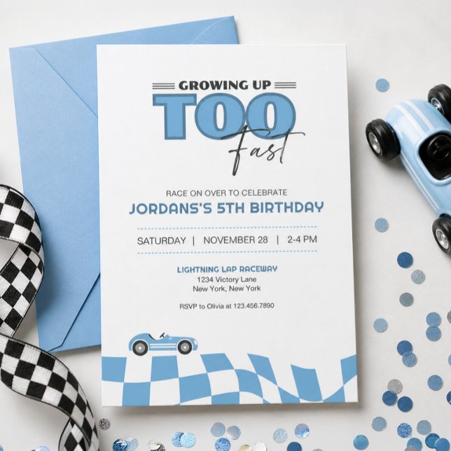 Invitación de cumpleaños de coche de carreras Crec (Subido por el creador)