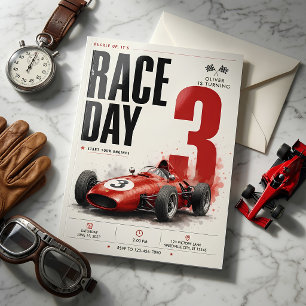 Invitación de cumpleaños de coche de carreras de F