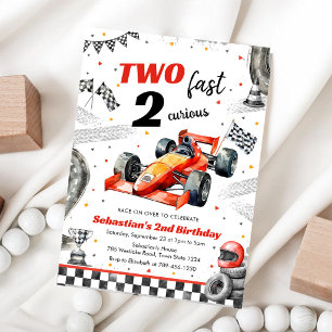 Invitación de cumpleaños de coche de carreras Dos