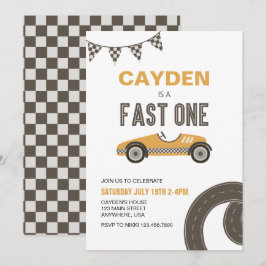 Invitación de cumpleaños de coche de carreras Fast