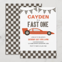 Invitación de cumpleaños de coche de carreras Fast
